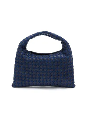 -----------BOTTEGA VENETA  ---- ------------ ----Hop Intrecciato Denim Leather Shoulder Bag --