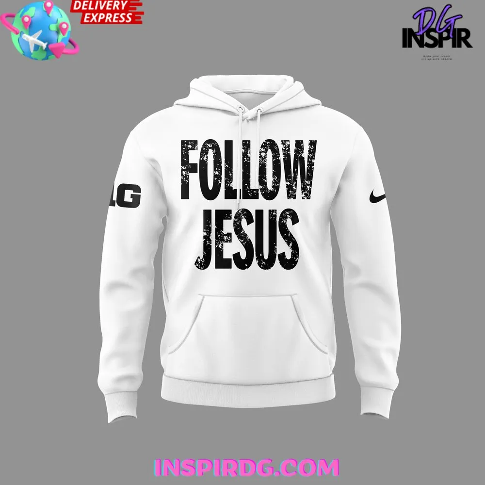 -Ohio State Football Follow Jesus 2024 White Hoodie