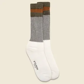 1970s Logger Thermal Sock - Green/Brown