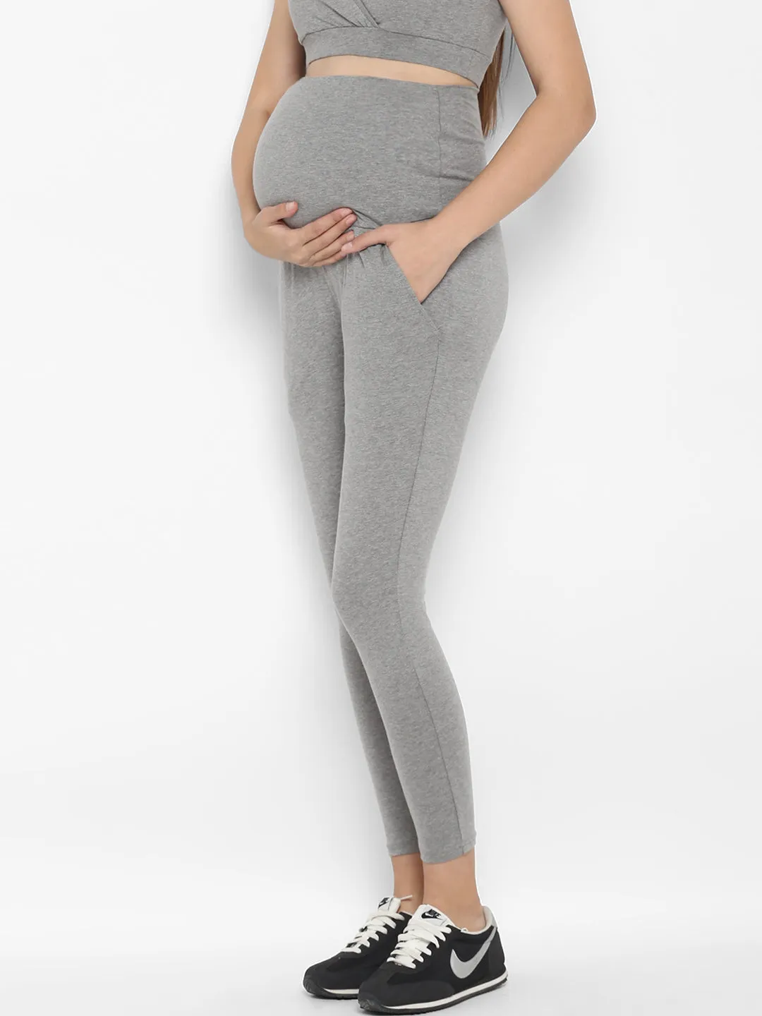 2pc. Maternity Overbelly Leggings + Feeding T-Shirt