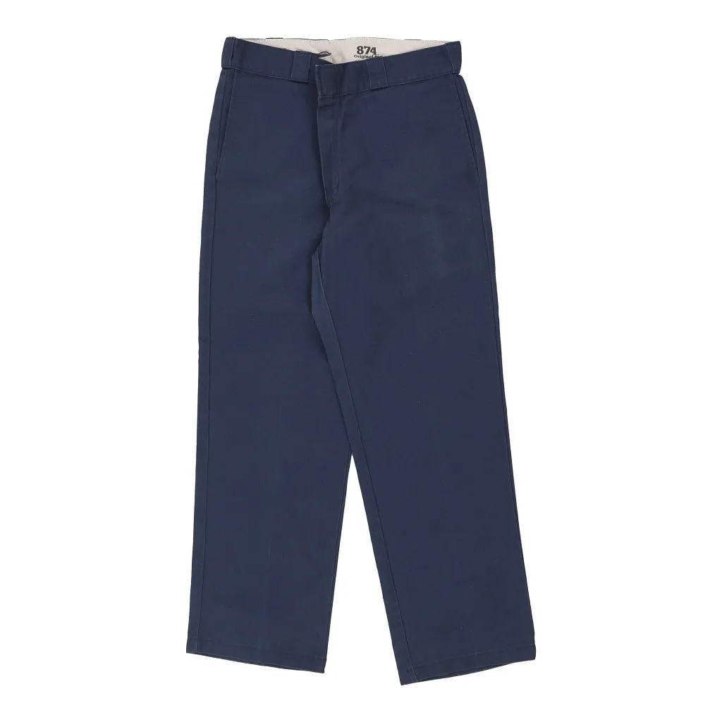 874 Dickies Trousers - 34W 30L Navy Cotton Blend