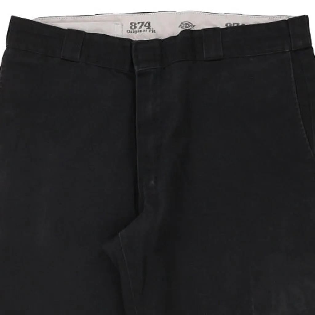 874 Dickies Trousers - 38W 29L Black Cotton Blend