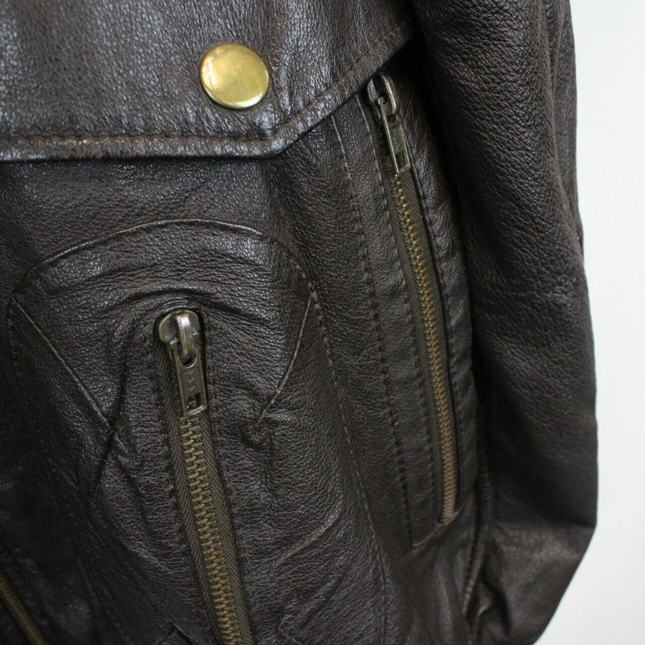 90s Leather Aviator Jacket Brown | XL