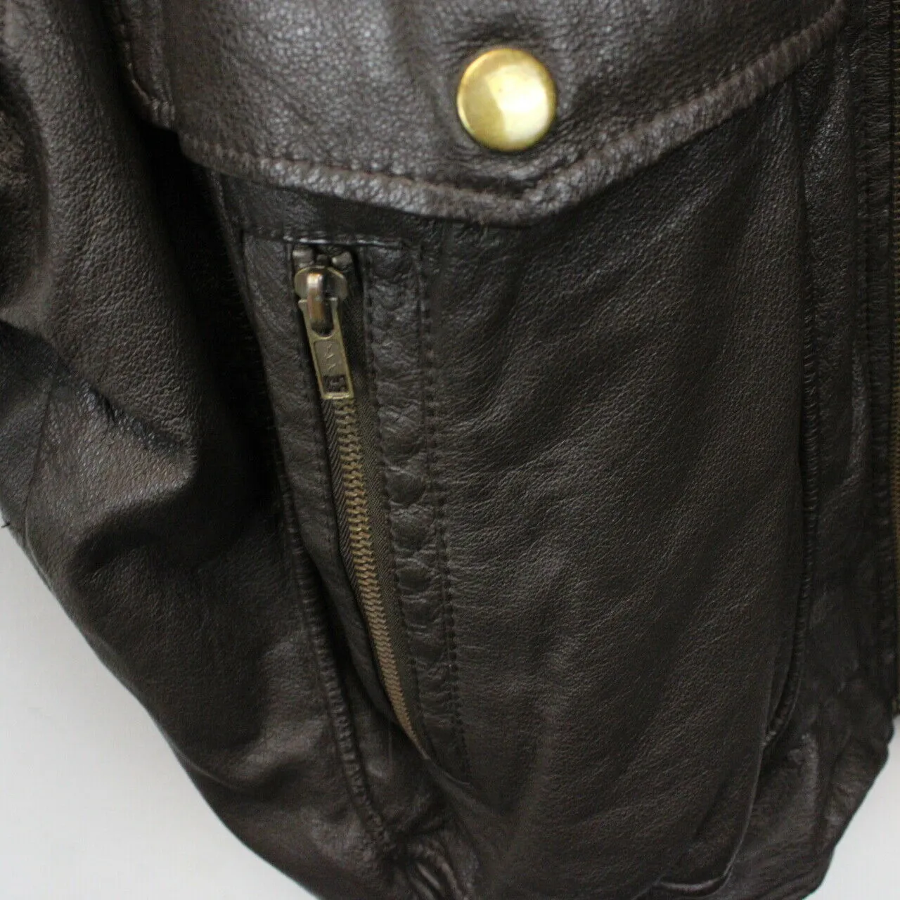 90s Leather Aviator Jacket Brown | XL