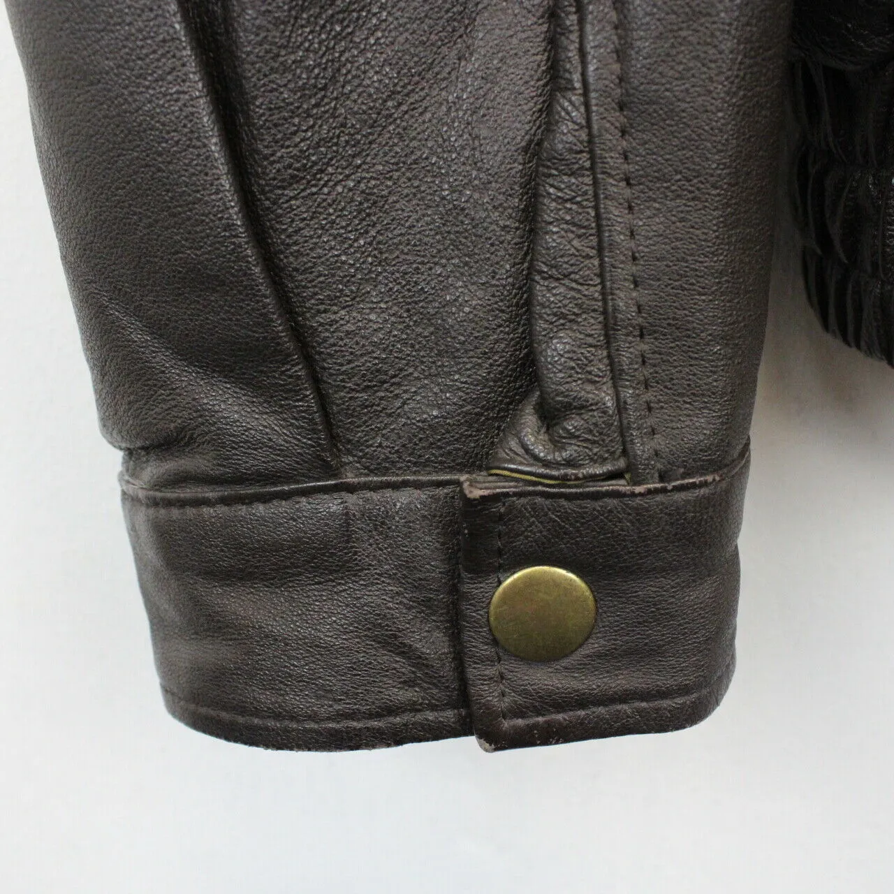 90s Leather Aviator Jacket Brown | XL