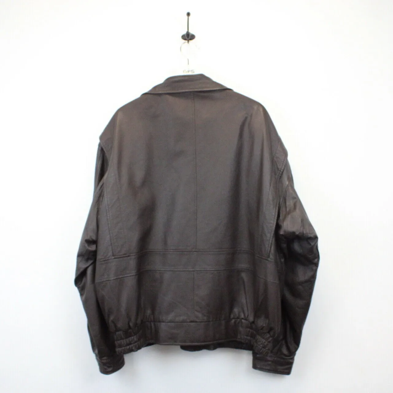 90s Leather Aviator Jacket Brown | XL