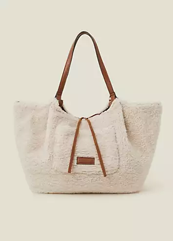 Accessorize Reversible Faux Shearling Shoulder Bag