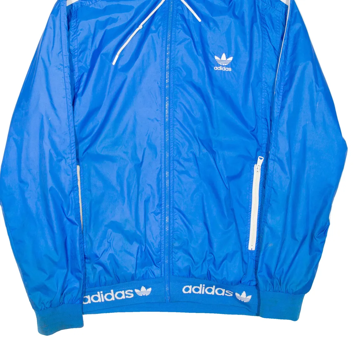 ADIDAS Mens Rain Jacket Blue Hooded XL