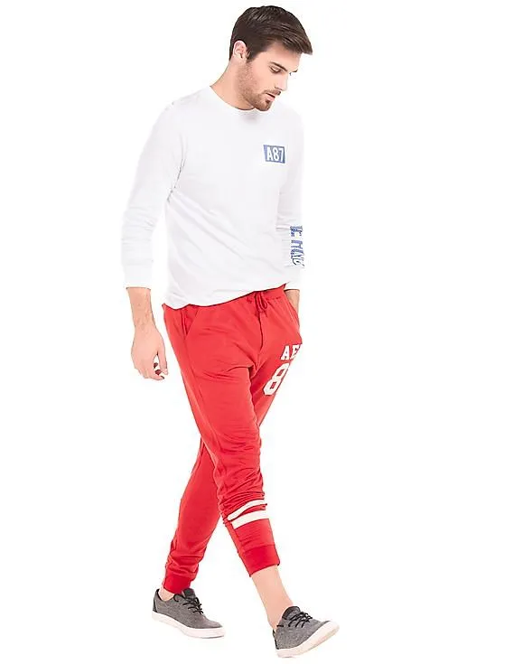 Aeropostale Brand Print Panelled Joggers