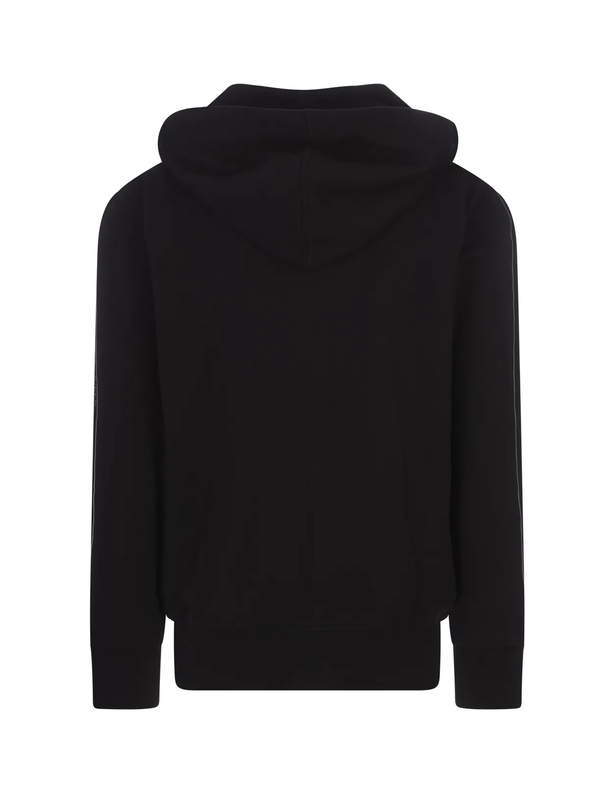 ALEXANDER MCQUEEN Black Zip-Up Hoodie With Logo Tape