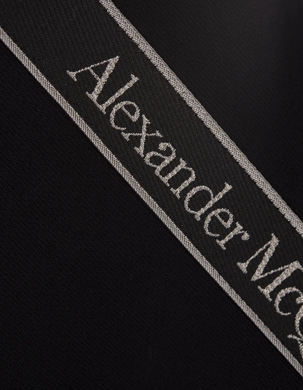 ALEXANDER MCQUEEN Black Zip-Up Hoodie With Logo Tape