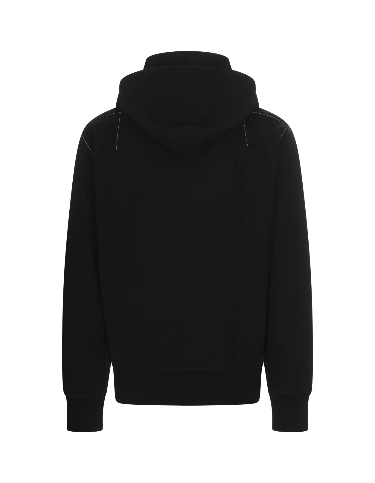 ALEXANDER MCQUEEN Contrast Stitch Zip-Up Hoodie In Black