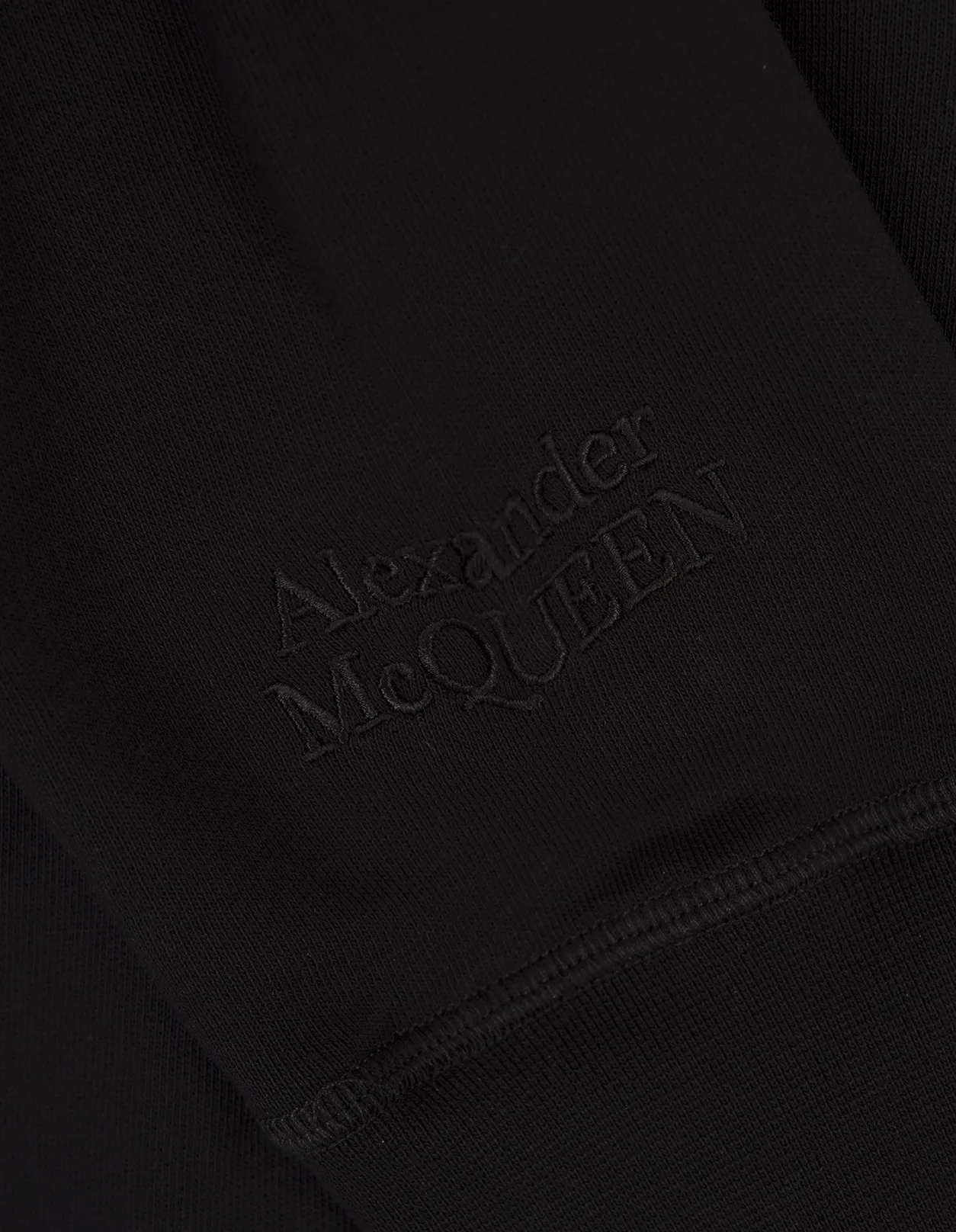 ALEXANDER MCQUEEN Contrast Stitch Zip-Up Hoodie In Black