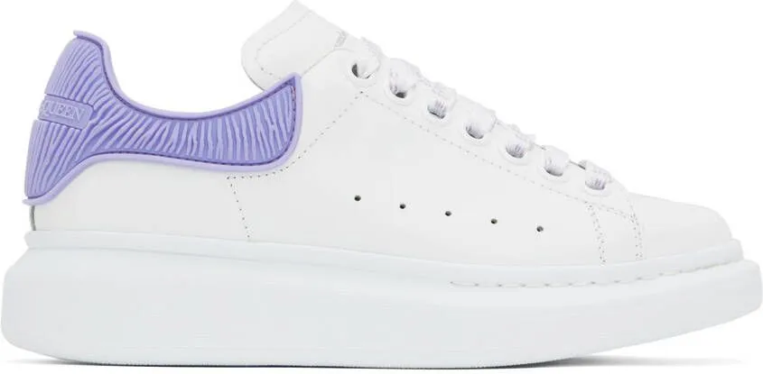 Alexander McQueen White & Purple Oversized Sneakers