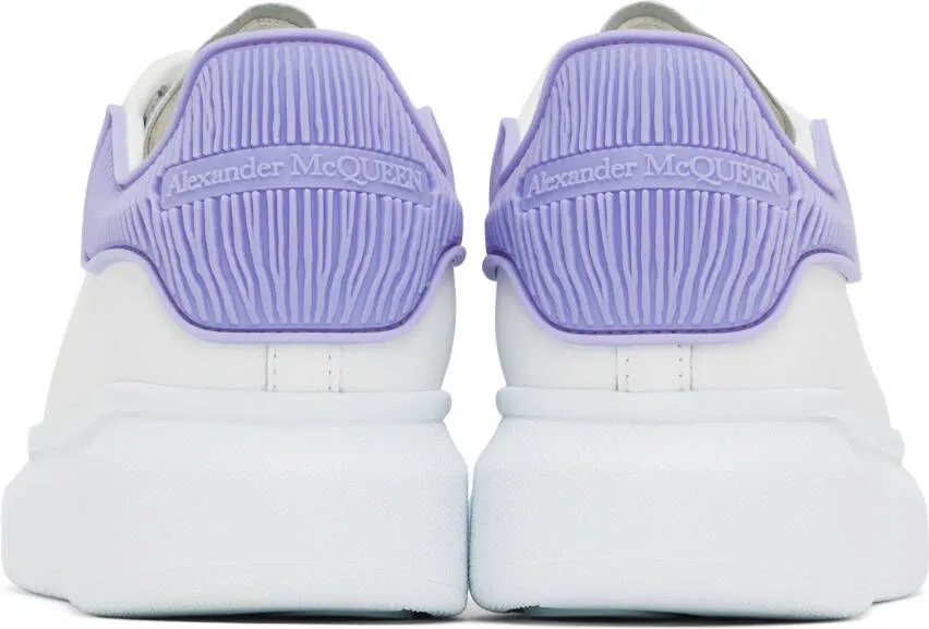 Alexander McQueen White & Purple Oversized Sneakers