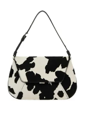 Amina Muaddi cow-print shoulder bag - Black