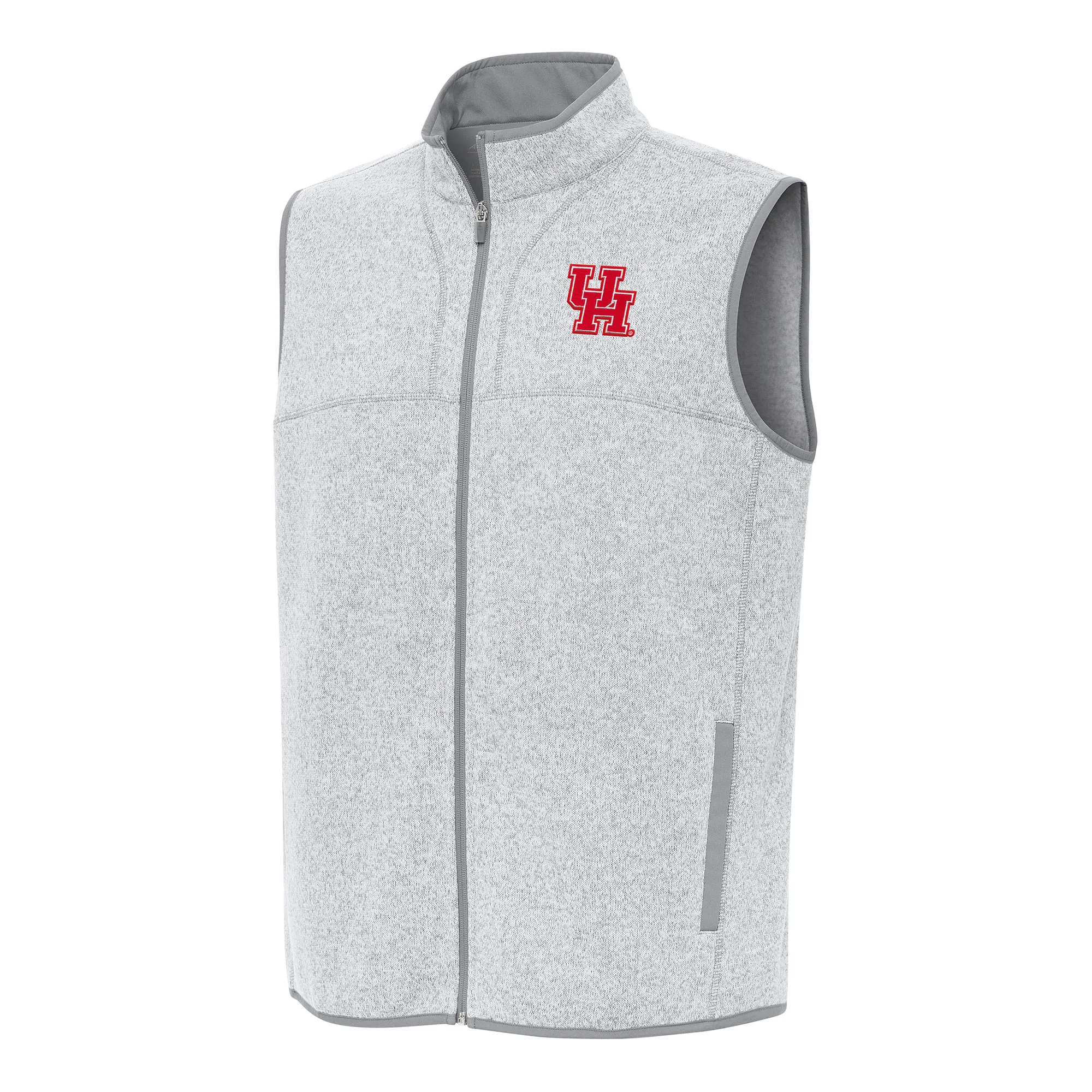 Antigua Houston Cougars Heather Gray Fortune Full-Zip Vest