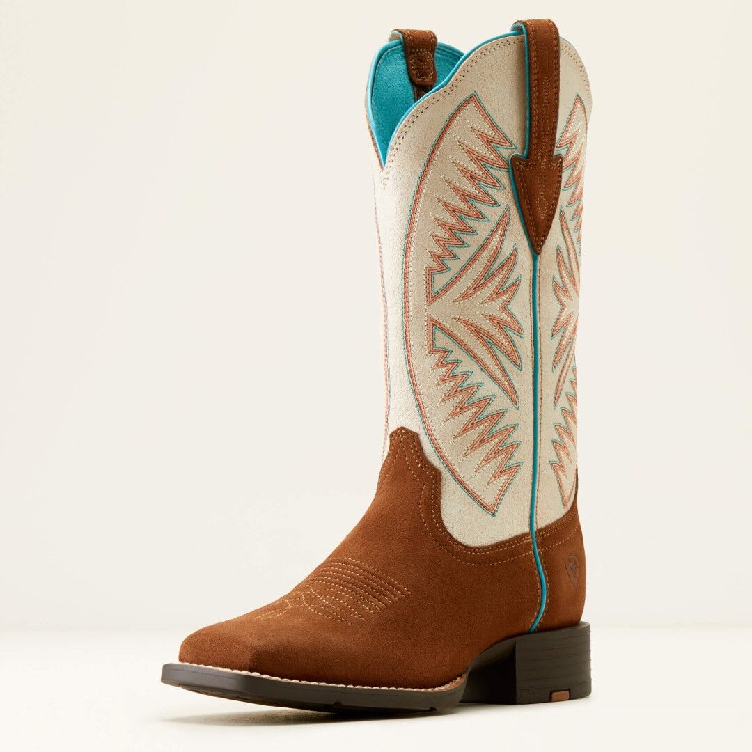 Ariat Women's Round Up Ruidoso Western Boot in Cedar Roughout