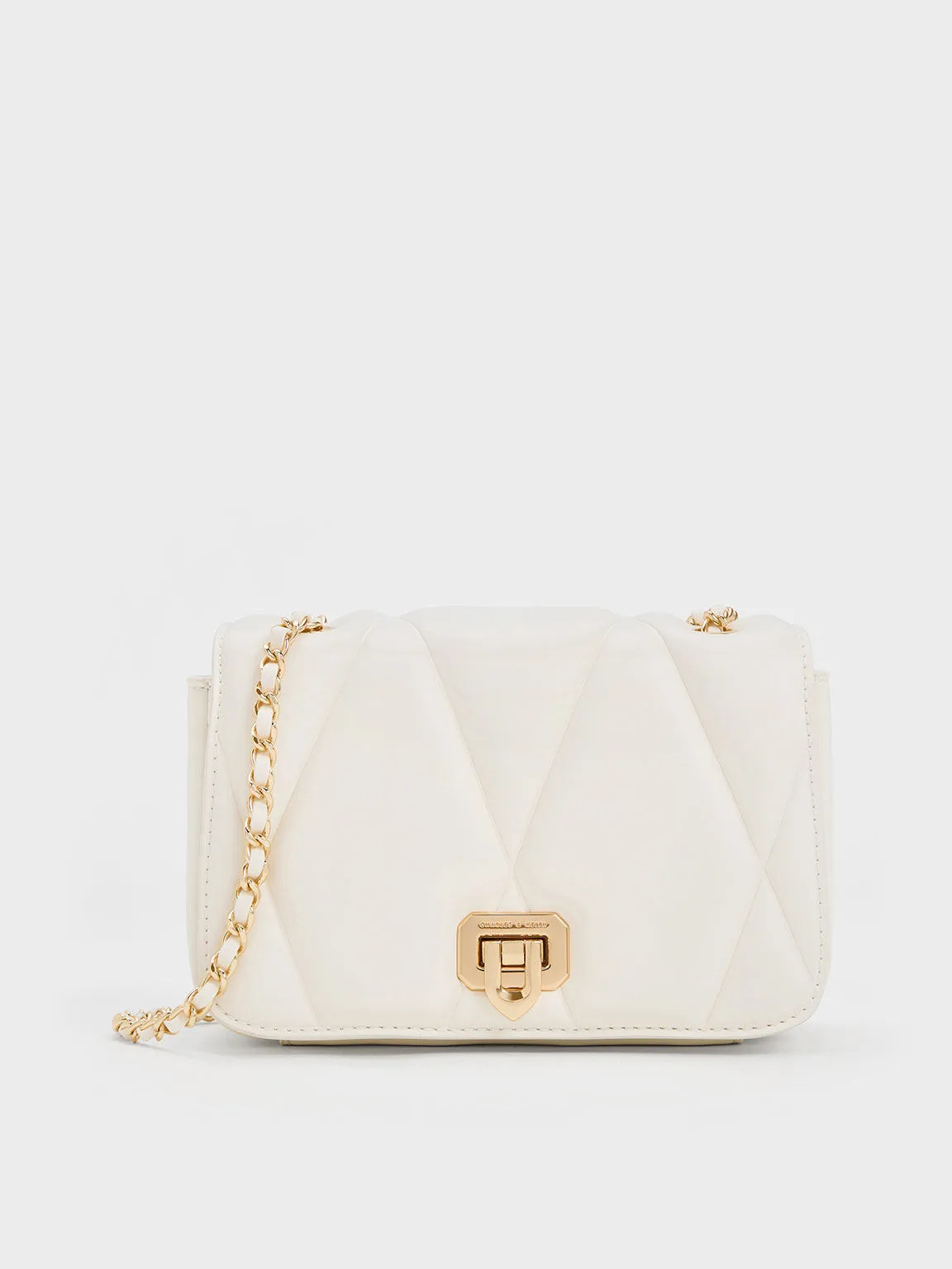 Arwen Quilted Shoulder Bag - White