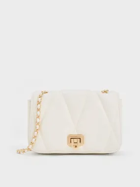 Arwen Quilted Shoulder Bag - White