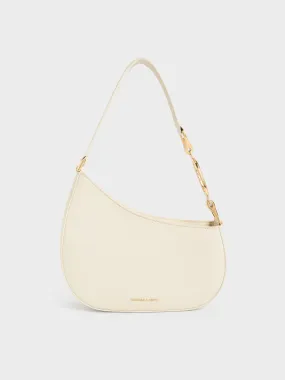 Asymmetrical Shoulder Bag - Cream