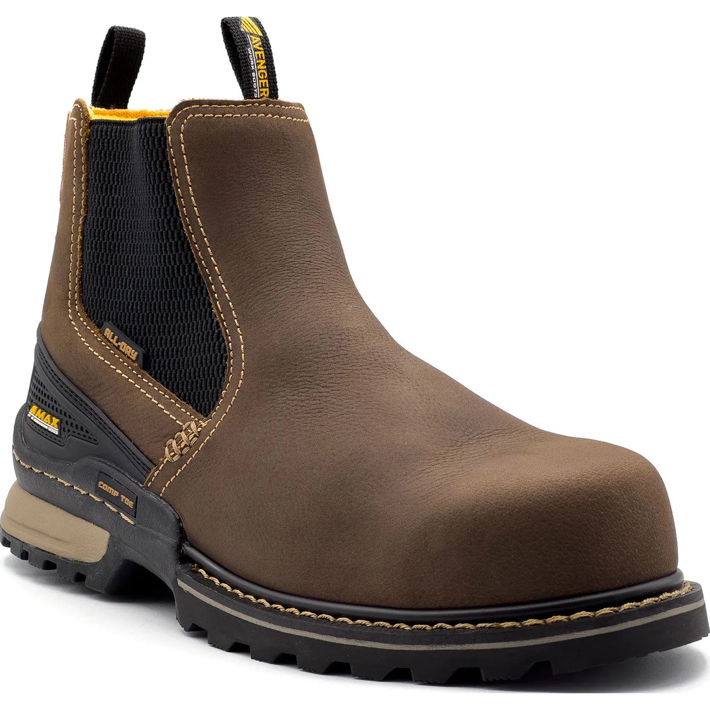 Avenger A-Max Dozer Men's Composite Toe Electrical Hazard Waterproof Chelsea Pull-on Work Boot