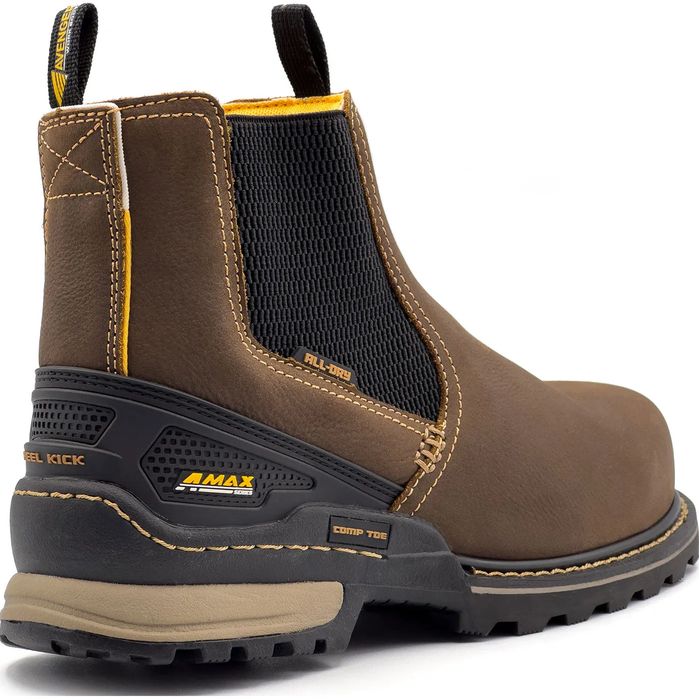 Avenger A-Max Dozer Men's Composite Toe Electrical Hazard Waterproof Chelsea Pull-on Work Boot