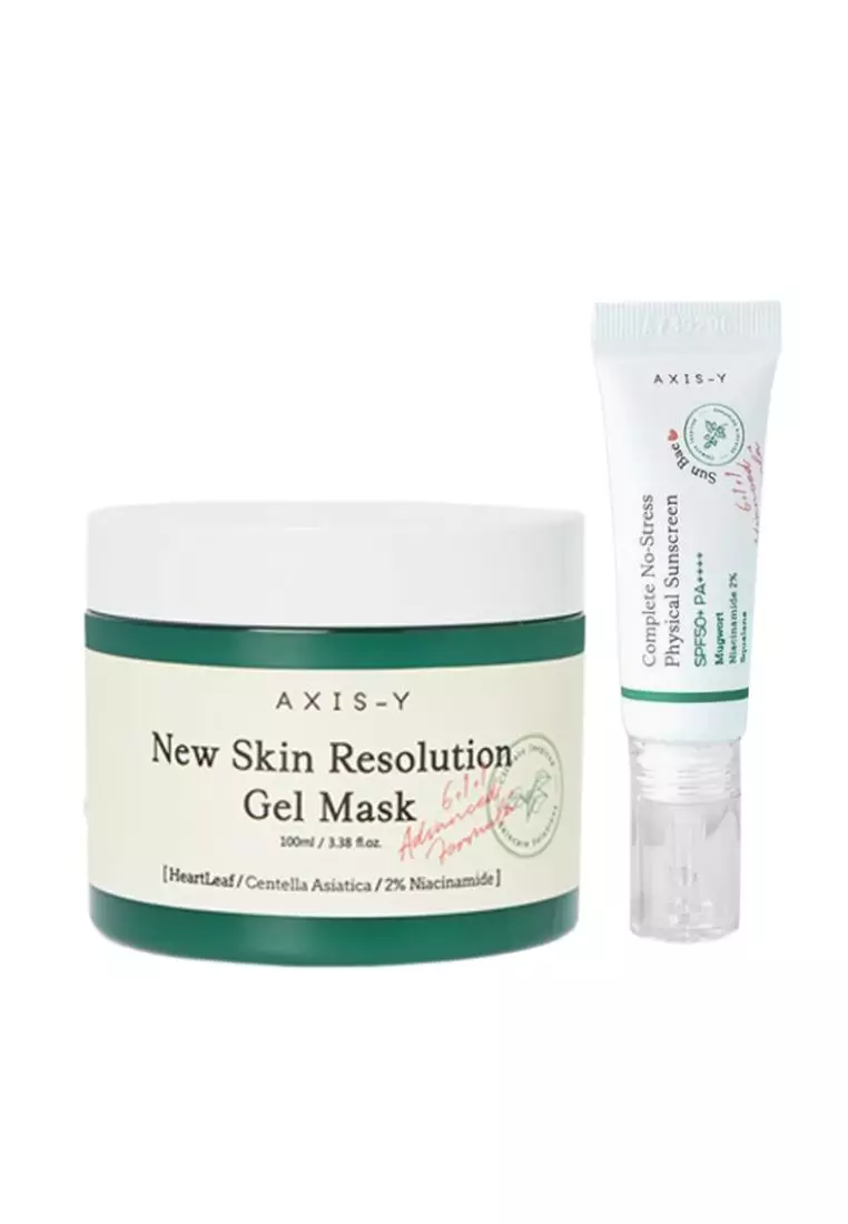 Axis-Y AXIS-Y New Skin Resolution Gel Mask 100ml + Complete No-Stress Physical Sunscreen (10ml)