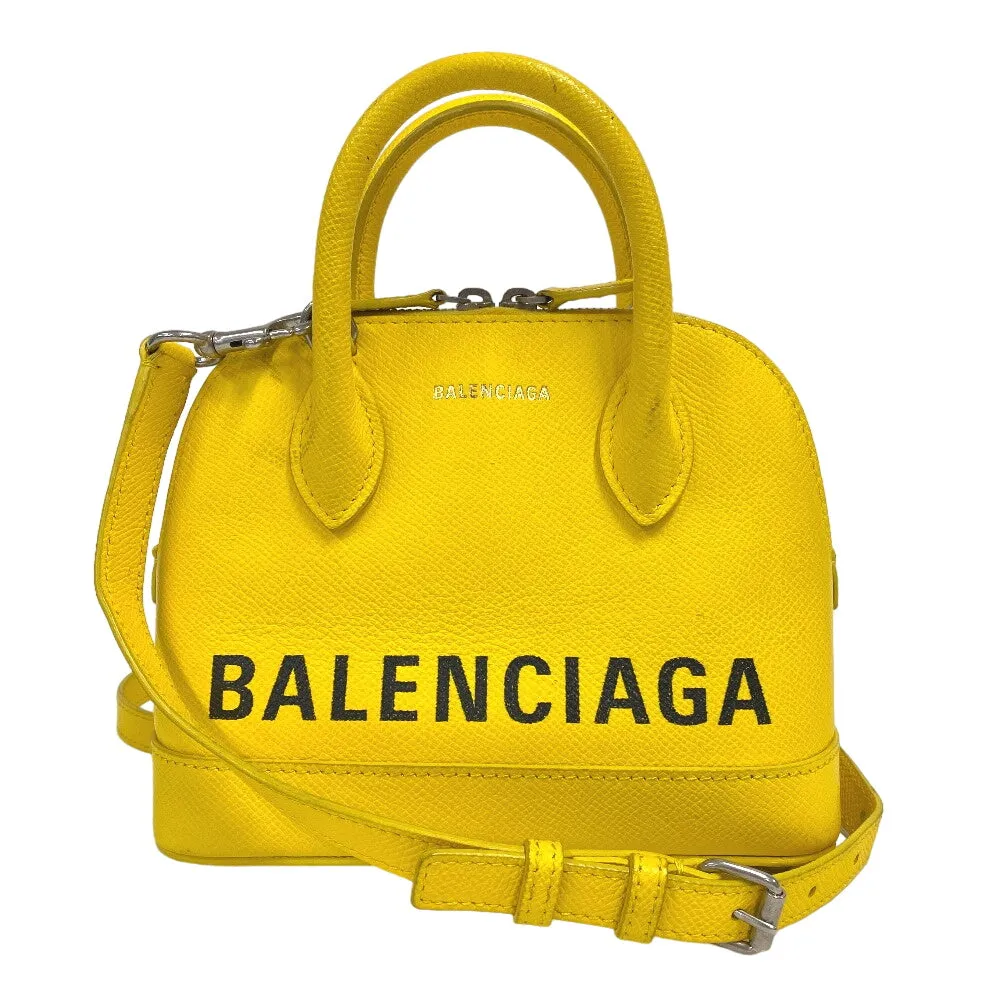 BALENCIAGA Shoulder Bag 550646 leather yellow 2WAY handbag Building Top Handle XXS Women