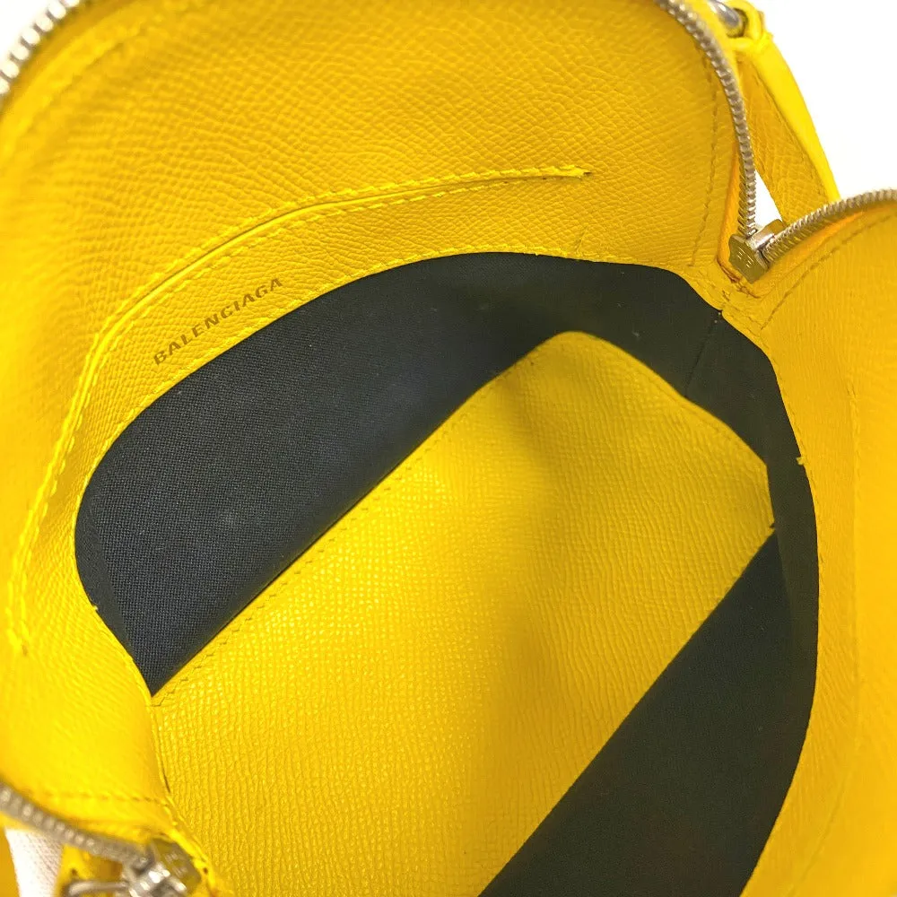 BALENCIAGA Shoulder Bag 550646 leather yellow 2WAY handbag Building Top Handle XXS Women