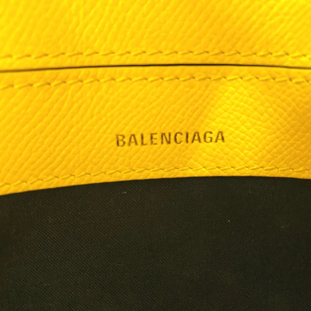 BALENCIAGA Shoulder Bag 550646 leather yellow 2WAY handbag Building Top Handle XXS Women