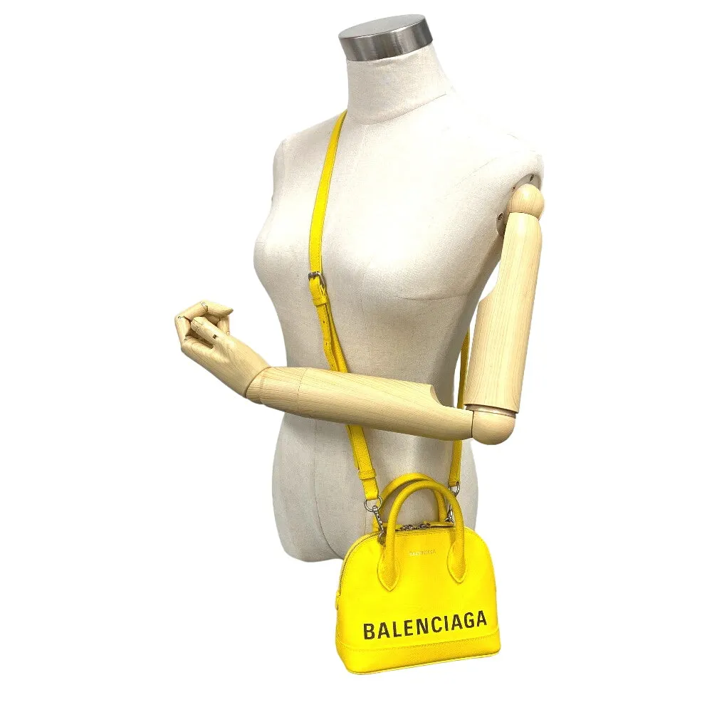 BALENCIAGA Shoulder Bag 550646 leather yellow 2WAY handbag Building Top Handle XXS Women