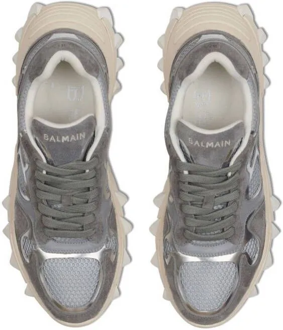 Balmain B-East panelled low-top sneakers Grey