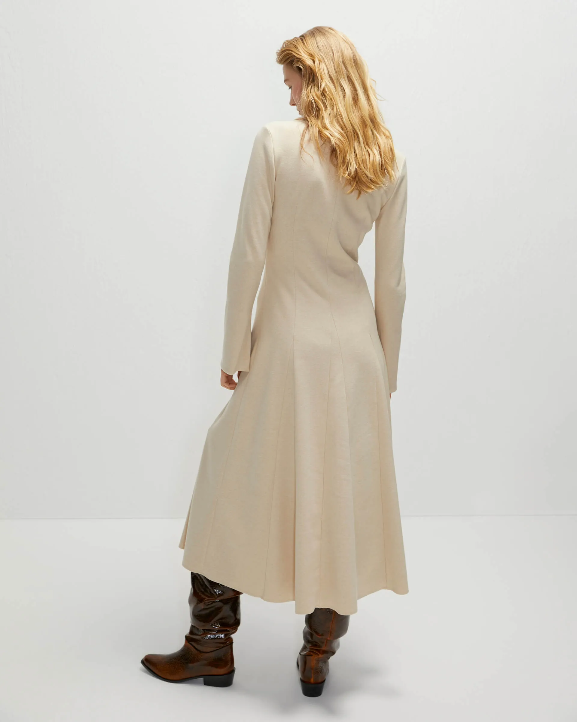 Beatrice B - Fleece dress in Oyster White