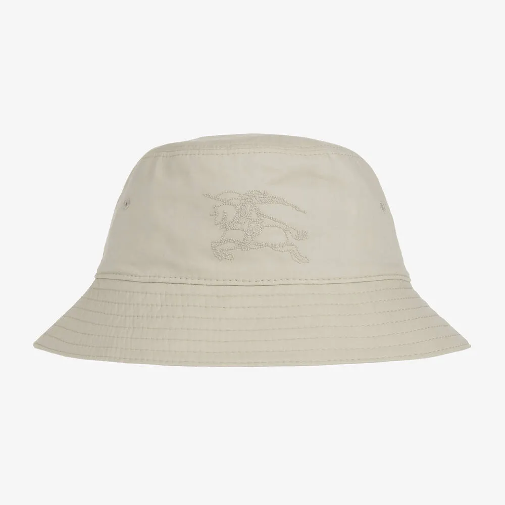 Beige & Check Reversible Bucket Hat