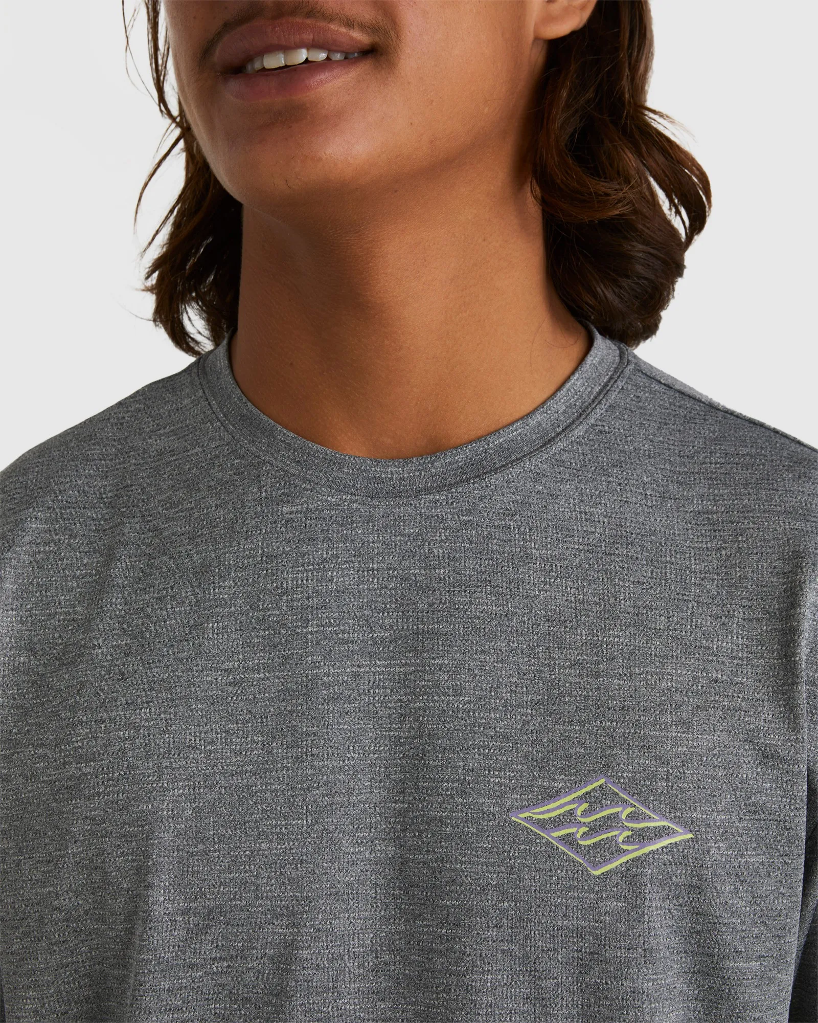 Billabong Diamond Shoreline Rash Vest - Black Heather | SurfStitch