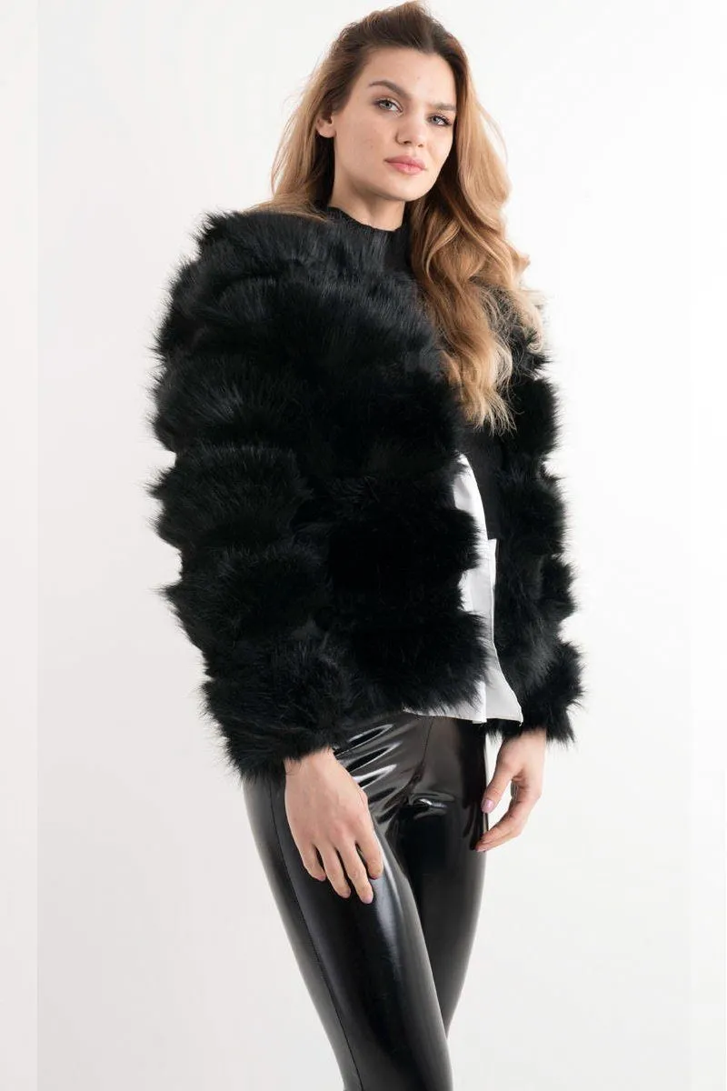 Black Faux Fur Jacket Zara