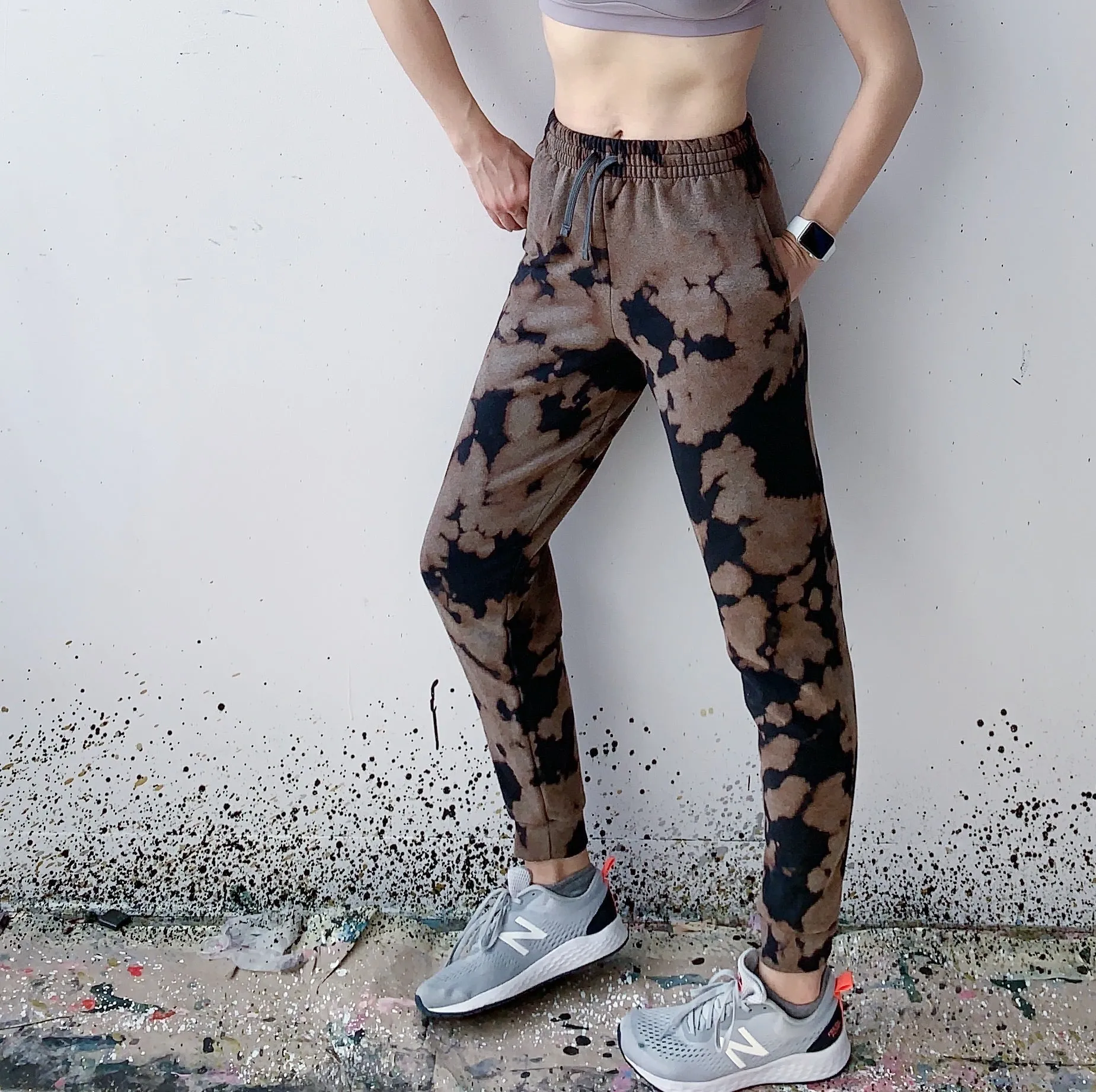 Black Inverse Tie Dye Joggers