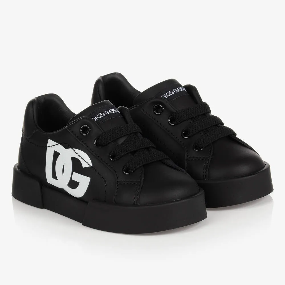 Black Leather Trainers