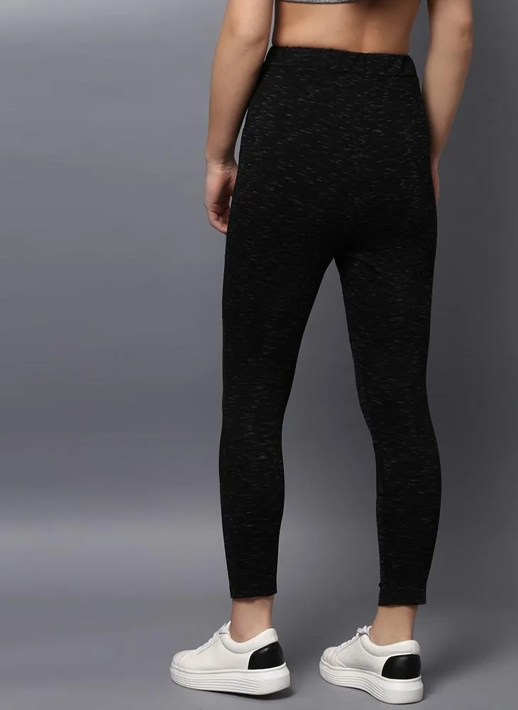 Black Mesh Insert Leggings