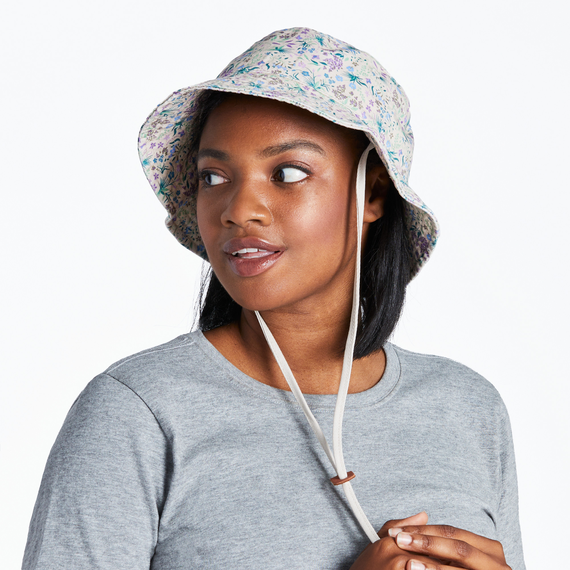 Botanical Butterfly Pattern Bucket Hat