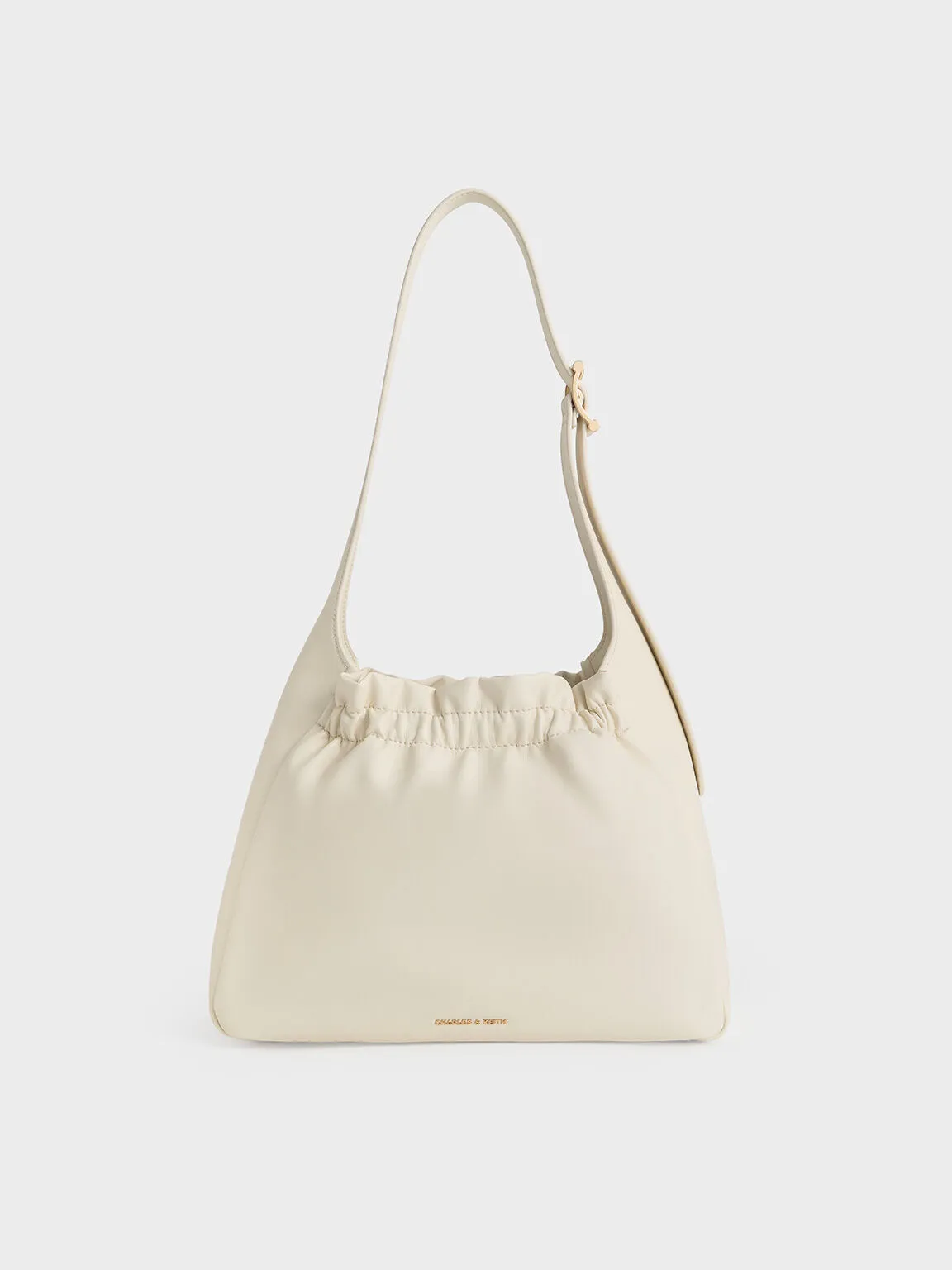 Brigette Ruched Shoulder Bag - Cream