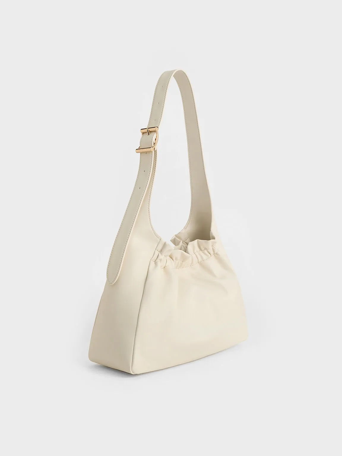 Brigette Ruched Shoulder Bag - Cream