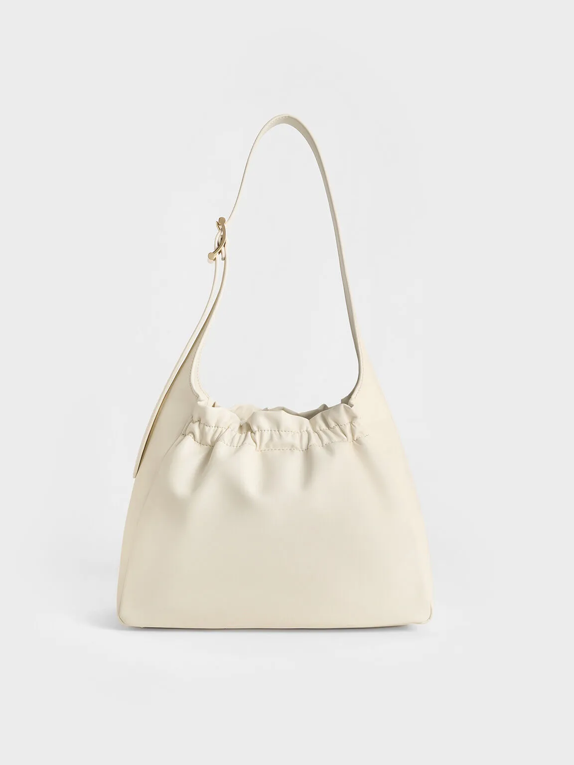 Brigette Ruched Shoulder Bag - Cream