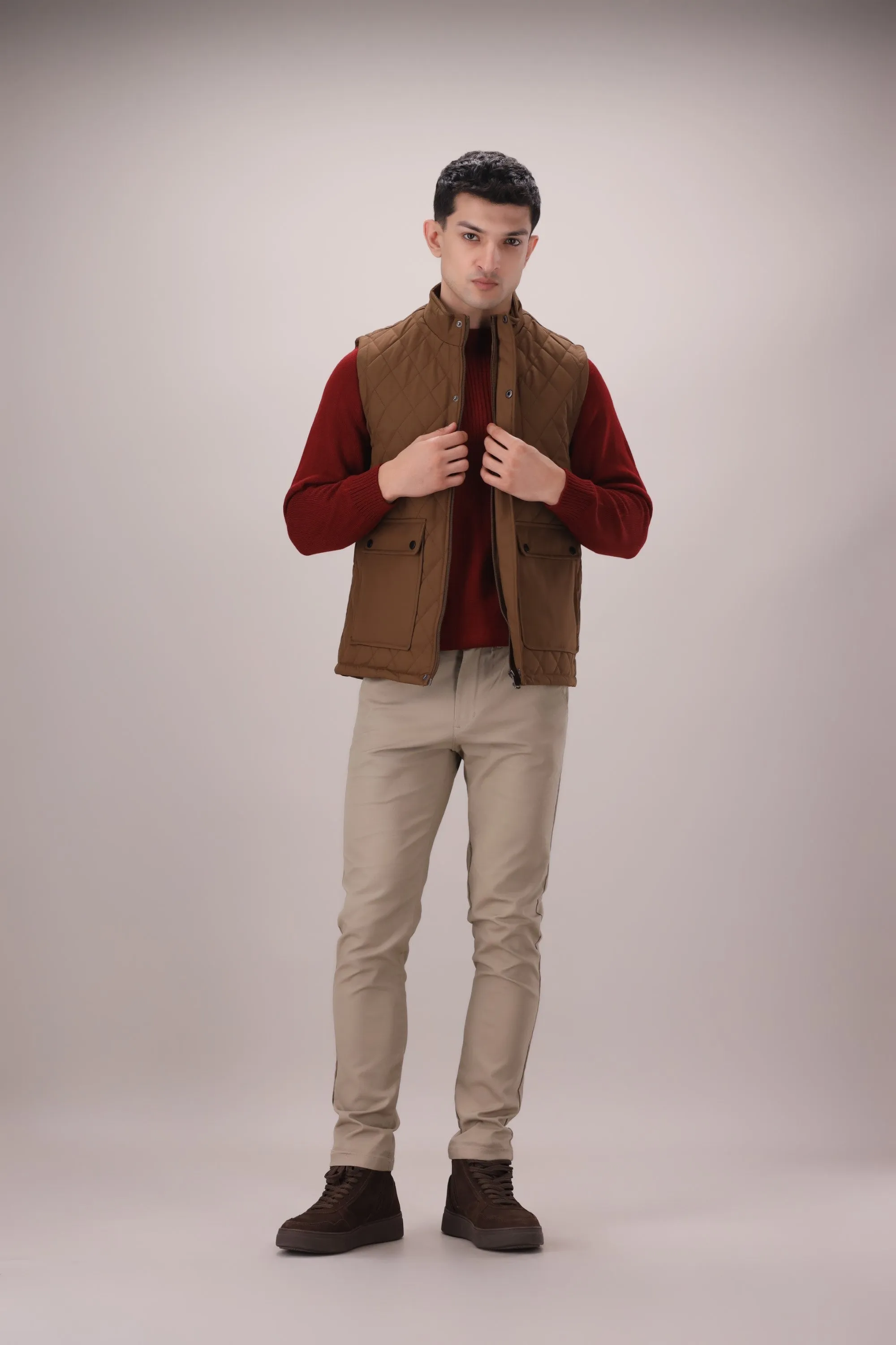 Brown Sleeveless Jacket