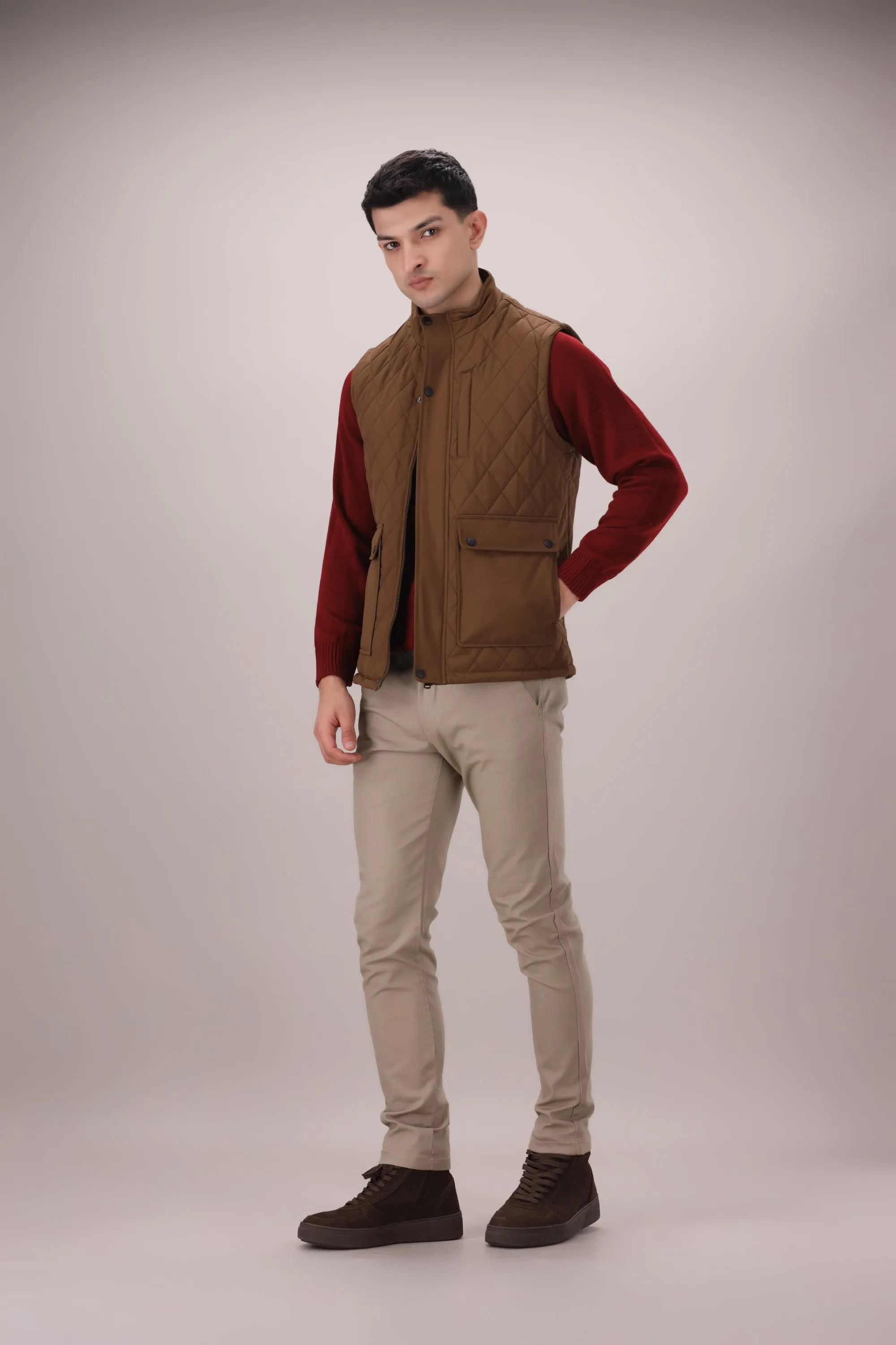 Brown Sleeveless Jacket