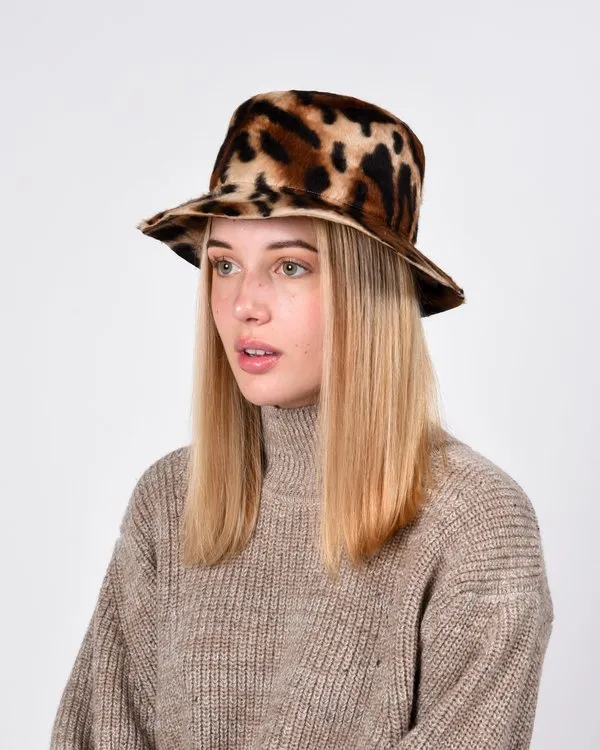 Bucket hat - tiger shag felt