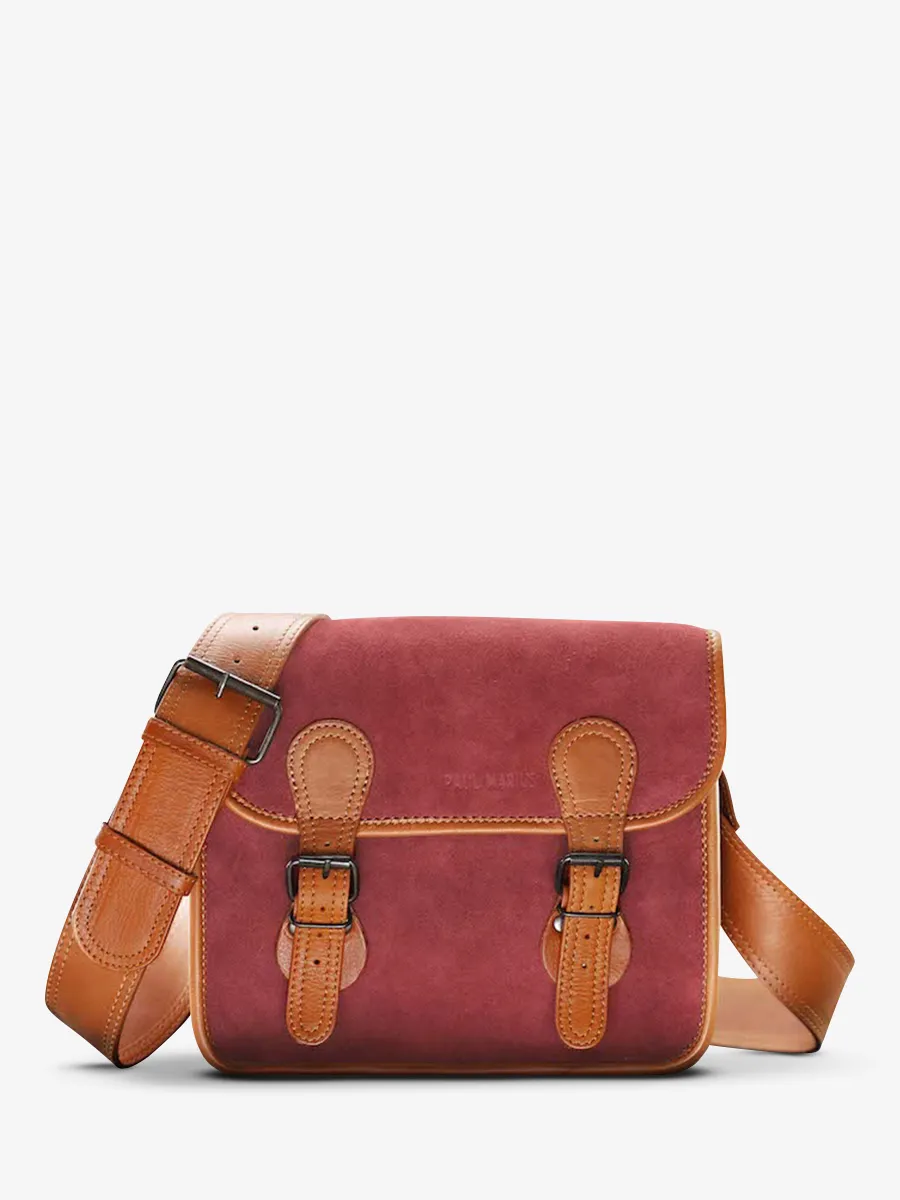 Burgundy Leather Shoulder Bag - LaSacoche S Pampa Light Brown / Raisin | PAUL MARIUS