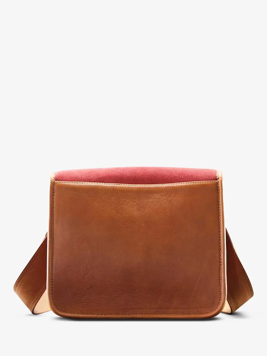 Burgundy Leather Shoulder Bag - LaSacoche S Pampa Light Brown / Raisin | PAUL MARIUS