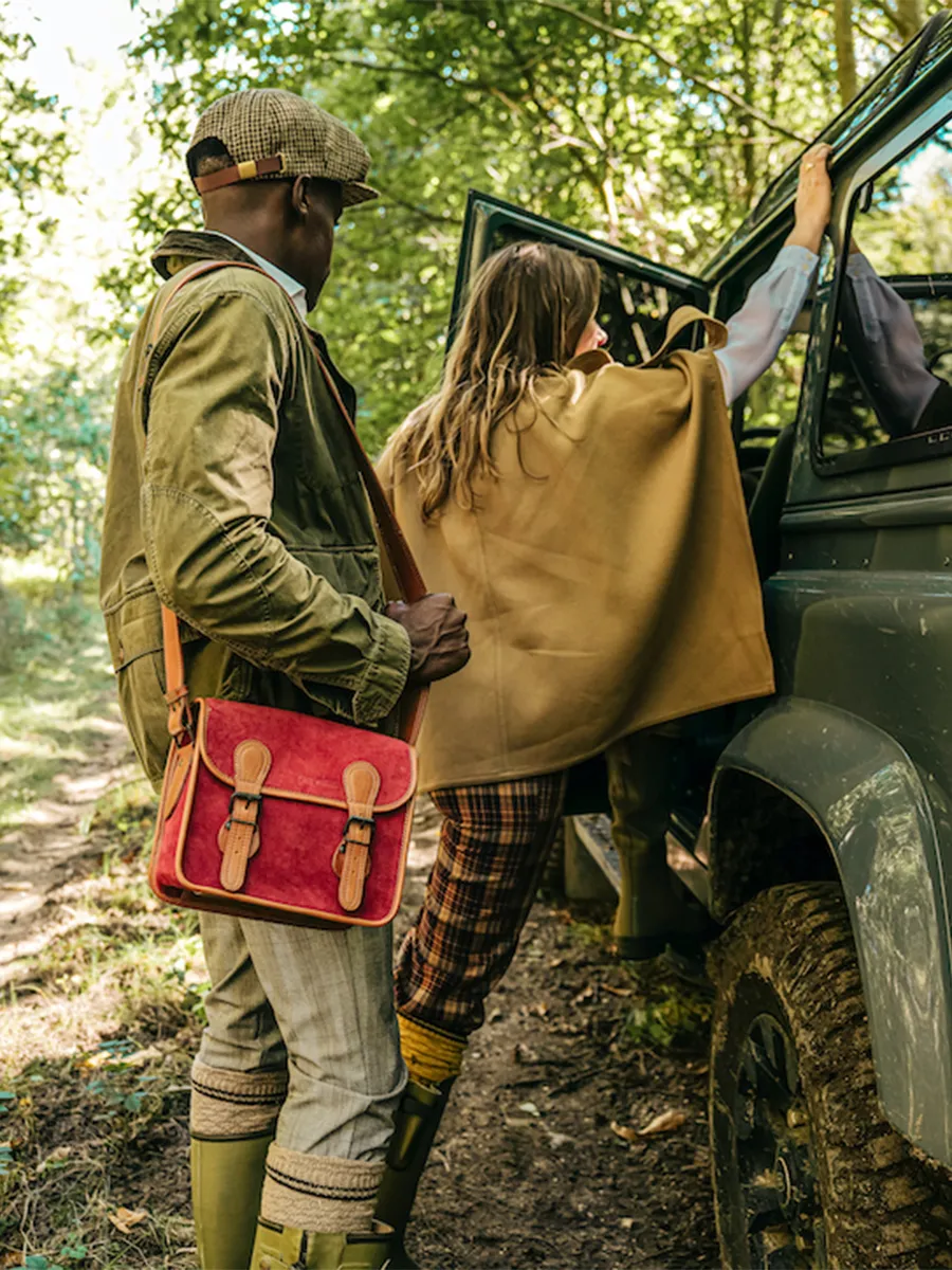 Burgundy Leather Shoulder Bag - LaSacoche S Pampa Light Brown / Raisin | PAUL MARIUS